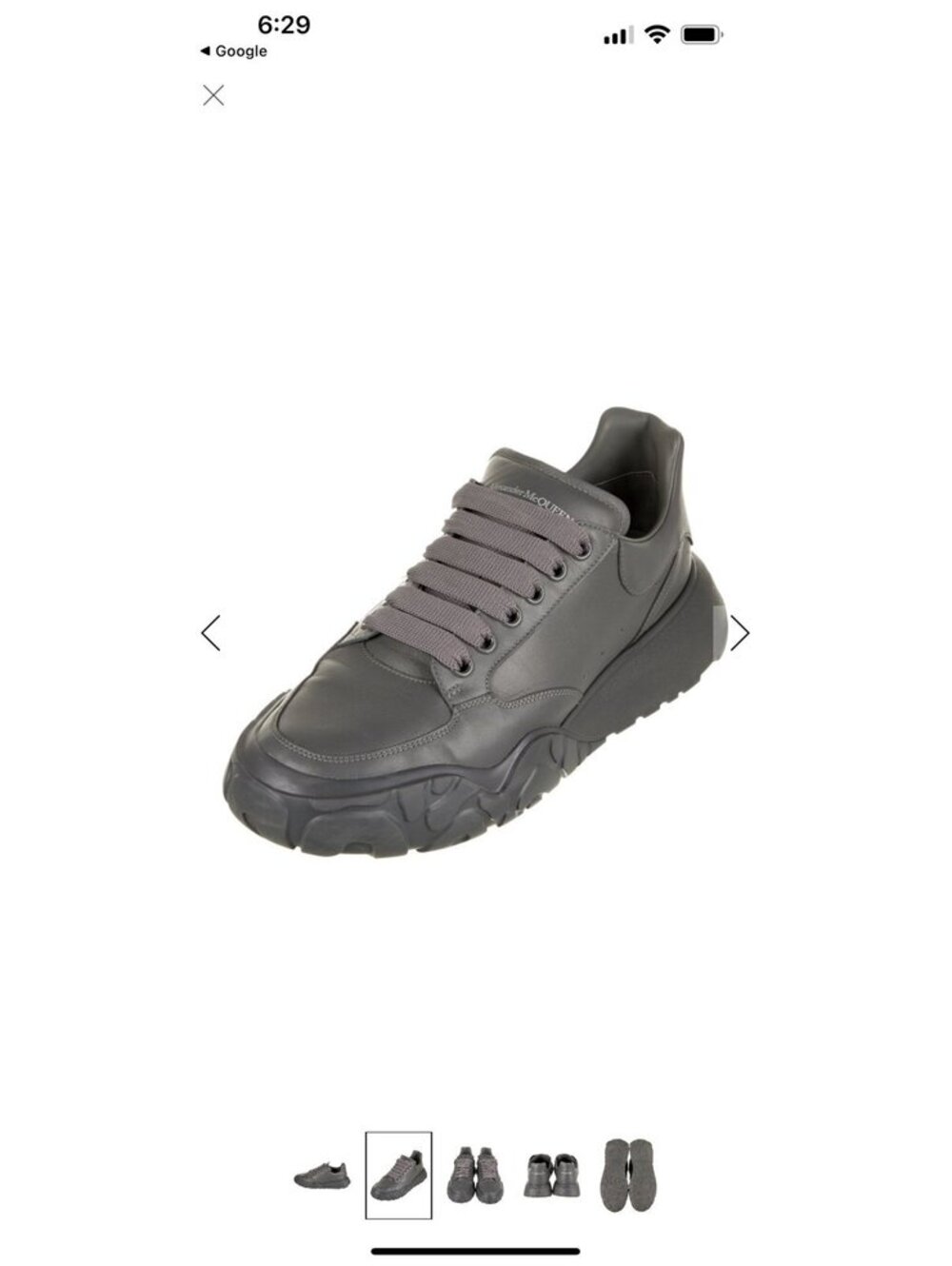 Alexander McQueen Court Trainer Leather Sneaker “Lead  Pencil” Gray Low Top 46 1